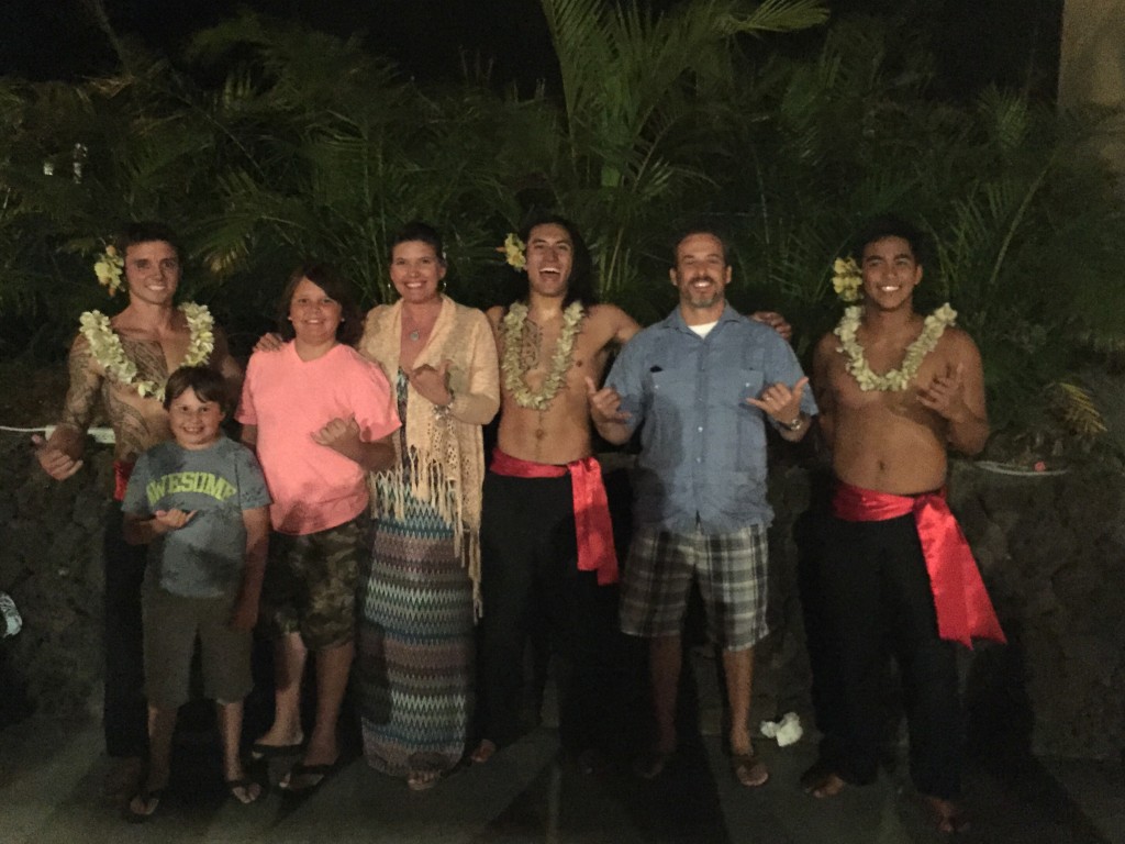 luau- family vacation at Hilton Waikoloa Village Big Island