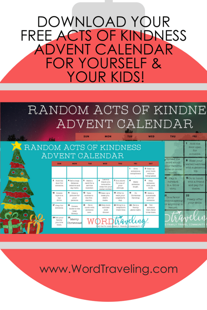 Random Acts of Kindness Advent Calendar ~ Word Traveling