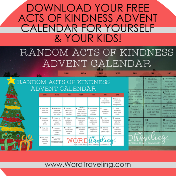 Random Acts of Kindness Advent Calendar ~ Word Traveling